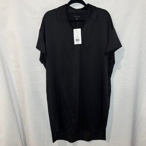 The Limited Black Satiny Short Sleeve Dress